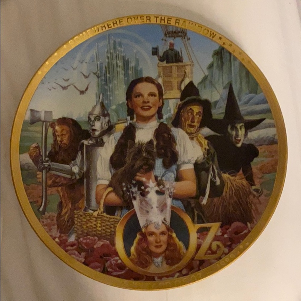 Wizard of Oz Decorative Collector Plate - Gold Rim, Multicolor